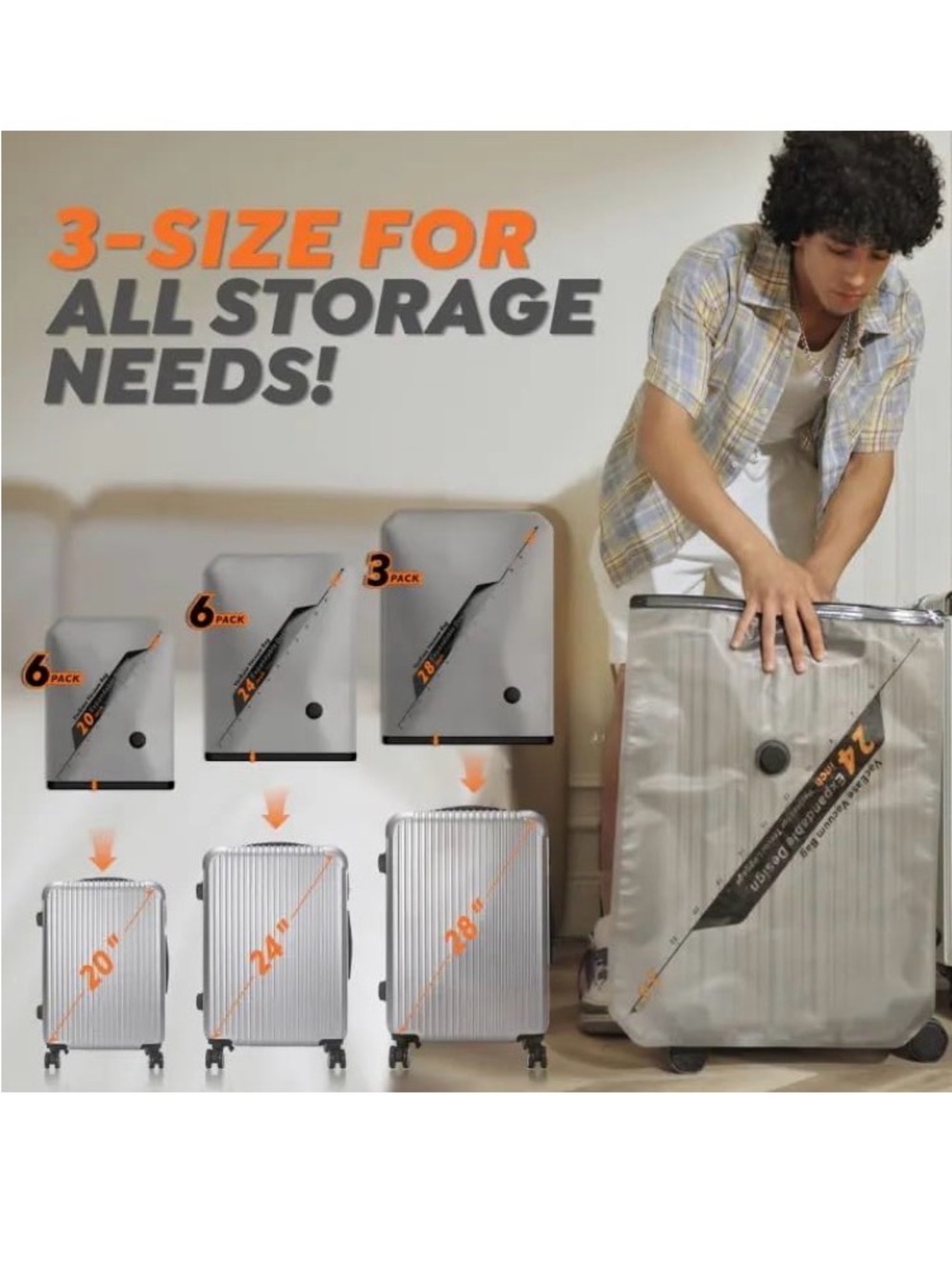15 Pack Portable Space Saver Bags Vacuum Compression Packing Seal, Wireless Pump